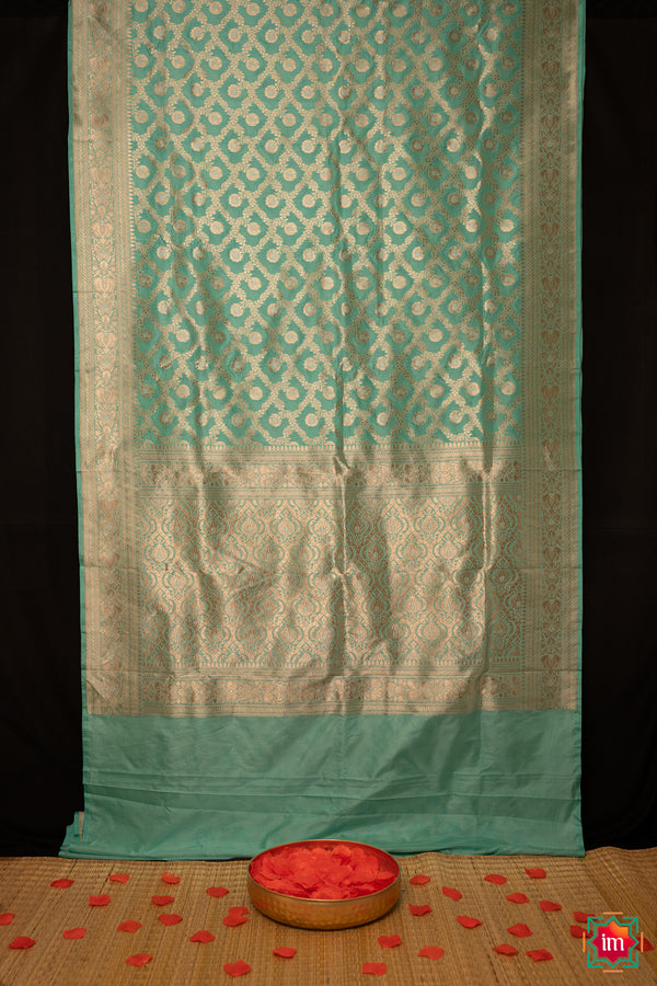 Pastel Sky Blue Pure Benaras Silk Saree Neerja