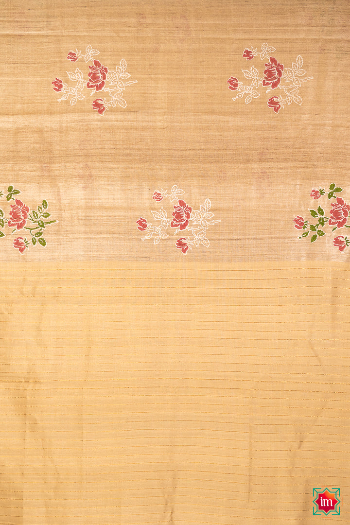 Beige-Bhagalpur-Tussar-Silk-Jugalbandhi-Saree-GulaabPrem-12-The-Indian-Motif