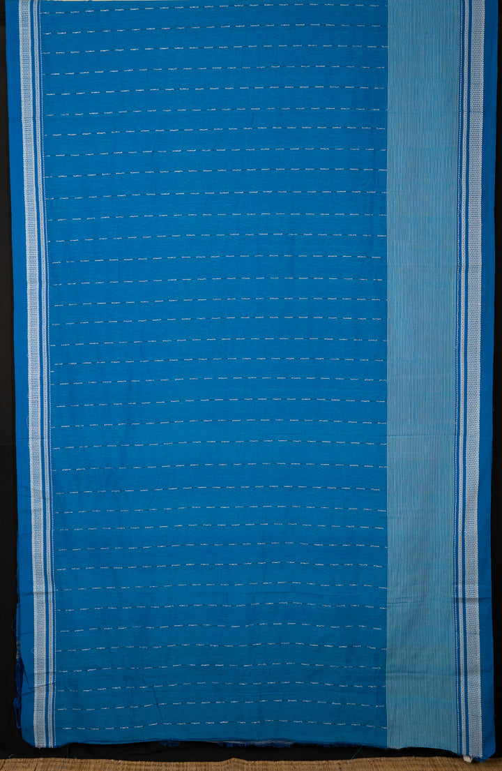 Blue Ilkal Handloom Cotton Saree Neela-1-The-Indian-Motif