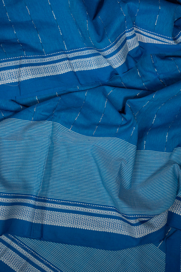 Blue Ilkal Handloom Cotton Saree Neela-2-The-Indian-Motif