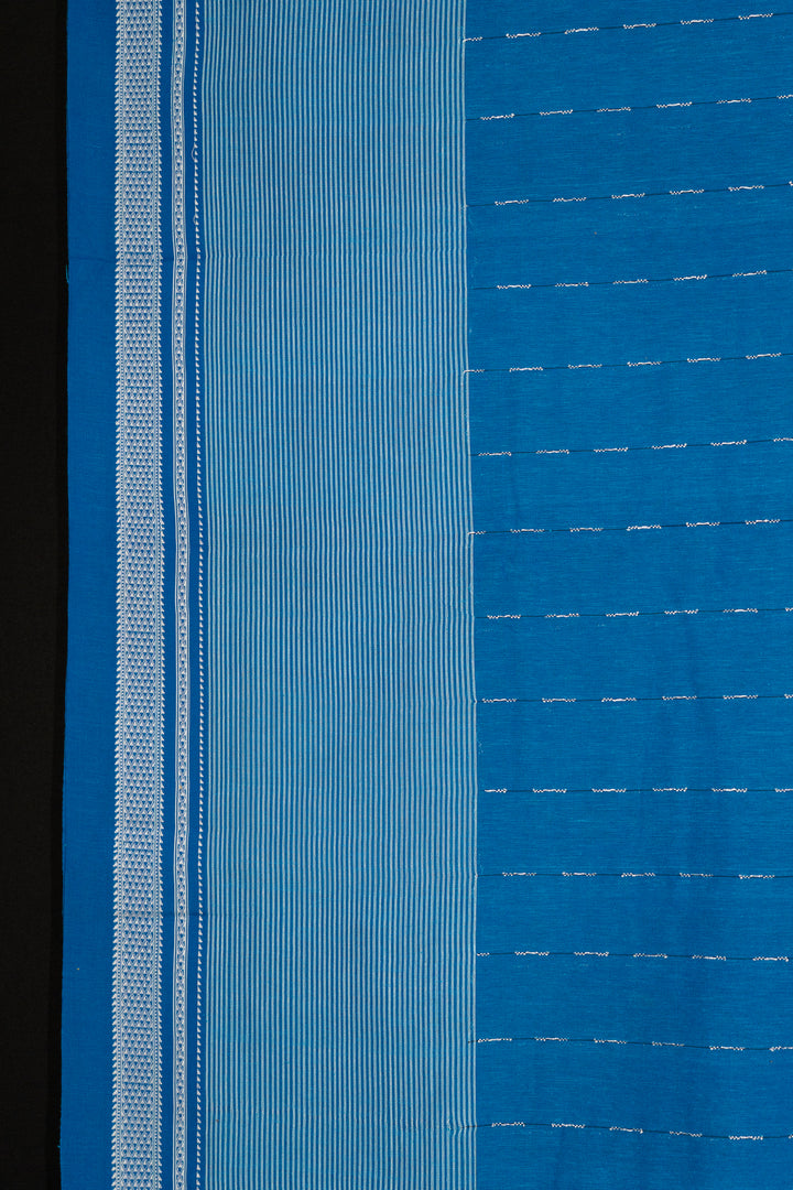 Blue Ilkal Handloom Cotton Saree Neela-3-The-Indian-Motif