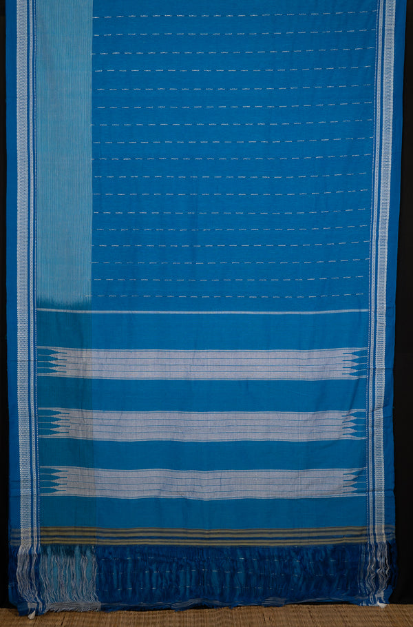 Blue Ilkal Handloom Cotton Saree Neela-The-Indian-Motif