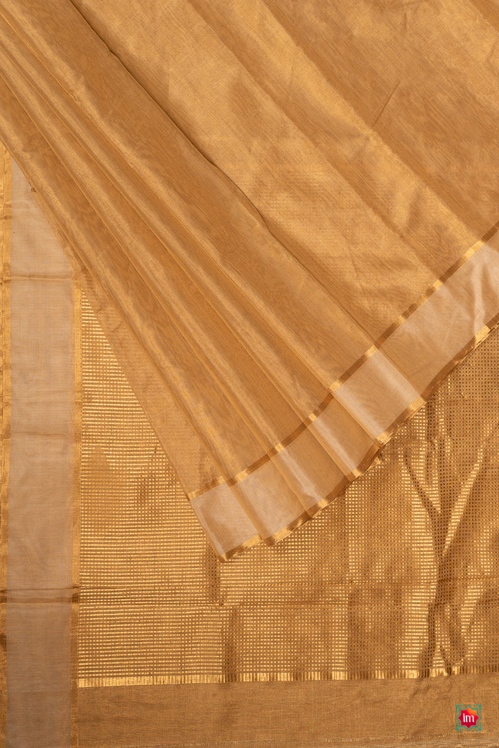 
Golden Vintage Chanderi Silk Cotton Saree Masakali-The-Indian-Motif