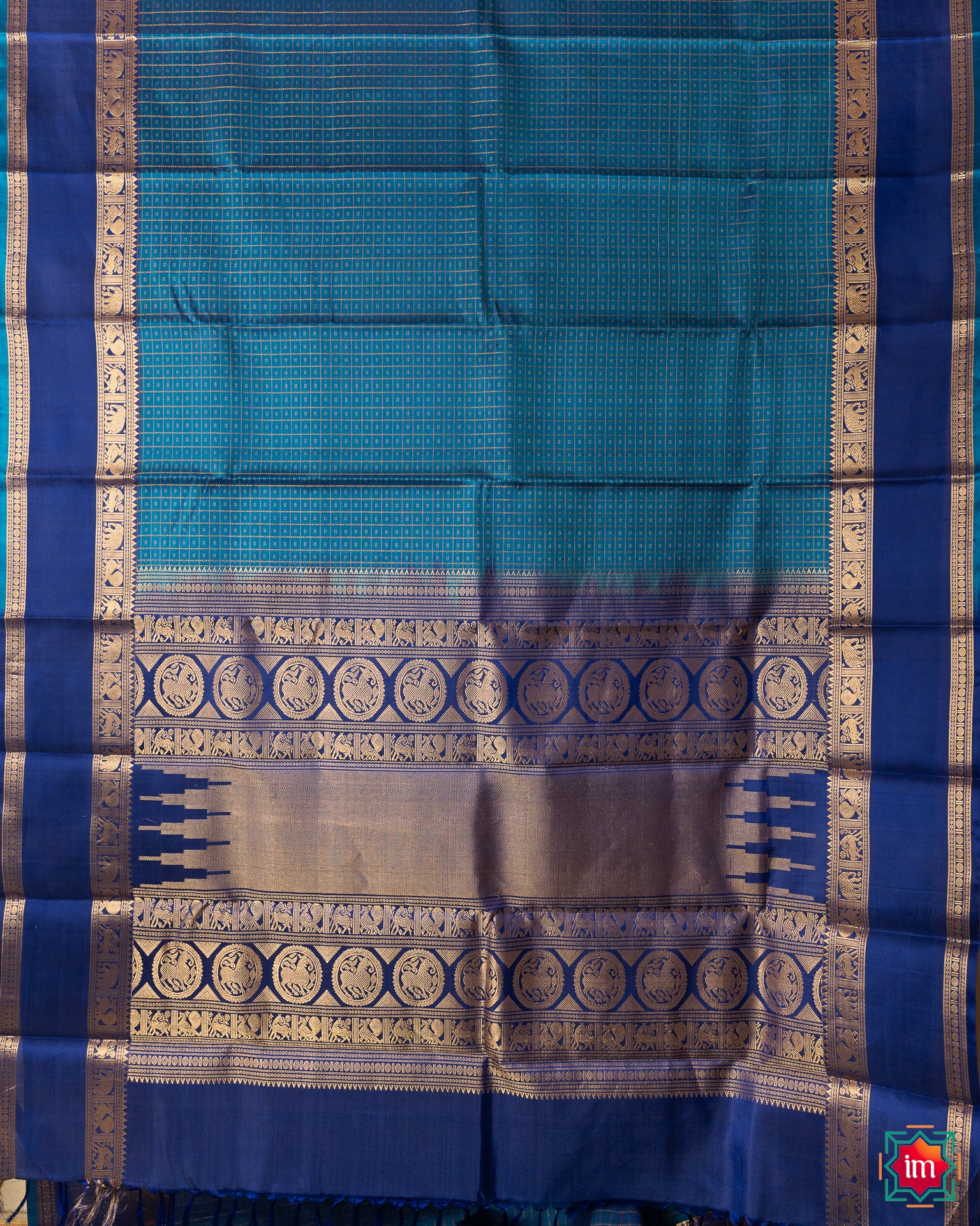 Ananda blue Kanjivaram Soft Silk Lakshadeepam Saree Anandam – THE ...