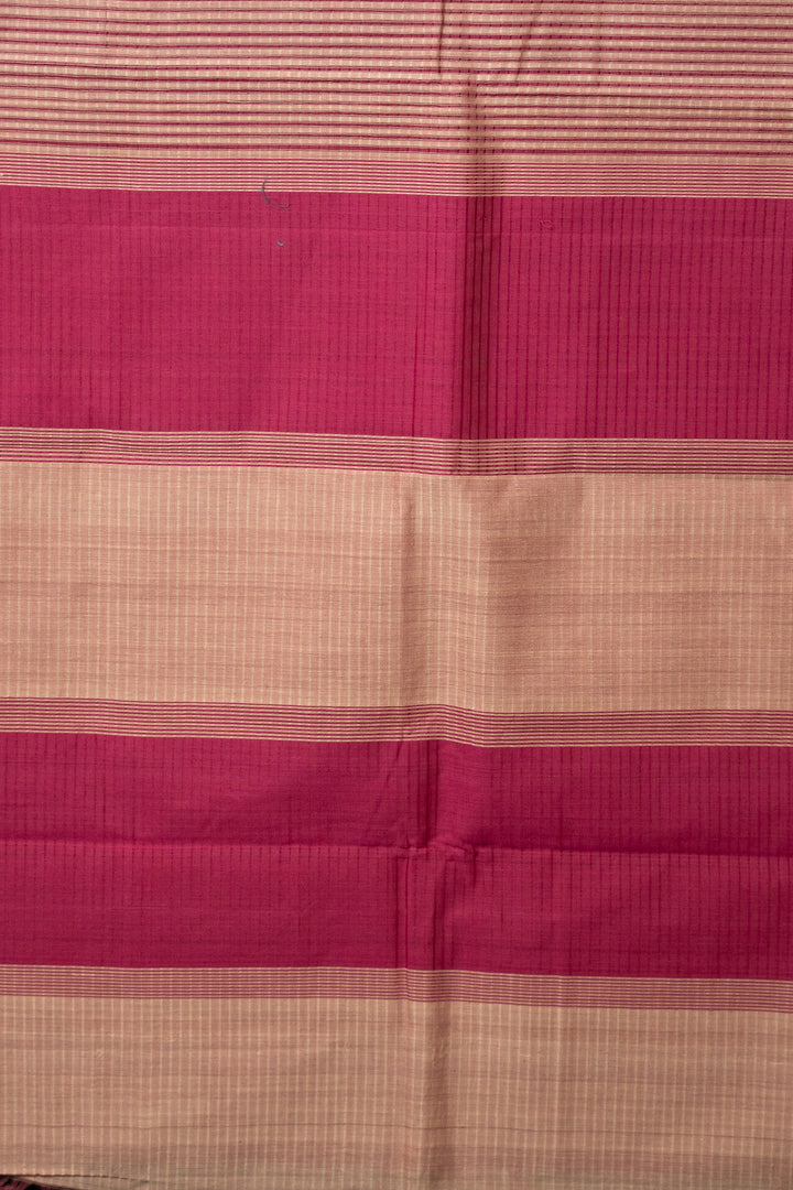 Onion Pink Handloom Mangalgiri Cotton Saree Flower-5-The-Indian-Motif