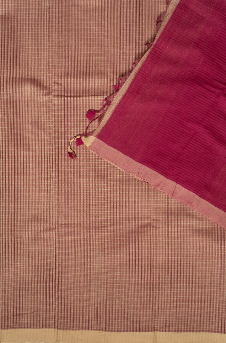 Onion Pink Handloom Mangalgiri Cotton Saree Flower-7-The-Indian-Motif