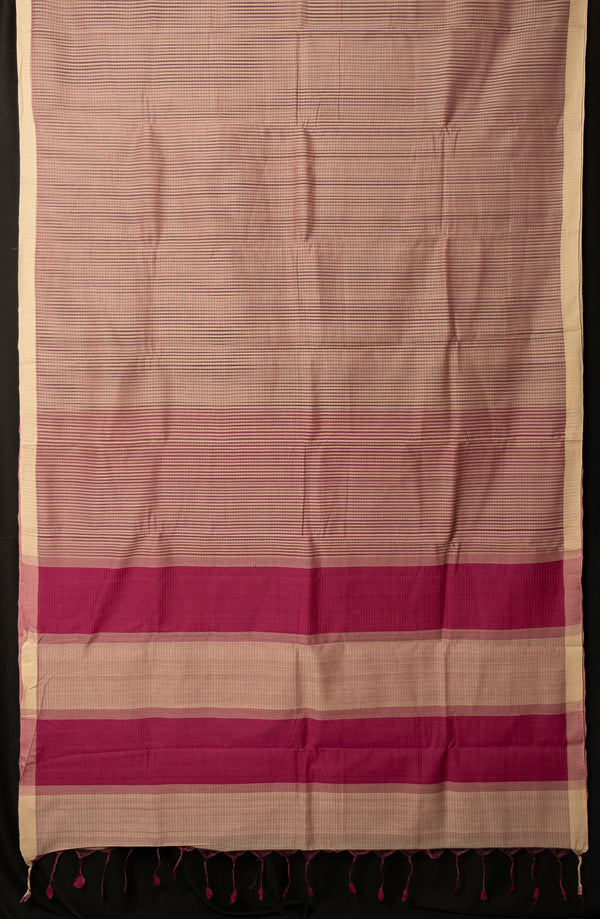 Onion Pink Handloom Mangalgiri Cotton Saree Flower-The-Indian-Motif
