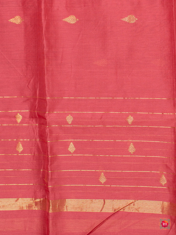 Pink Handloom Chanderi Silk Cotton Dupatta 1 The Indian Motif