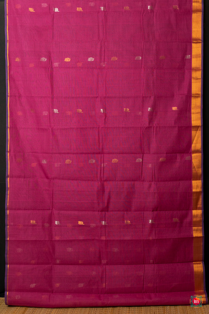 Pink Venkatagiri Cotton Zari Saree Devina-1-The-Indian-Motif