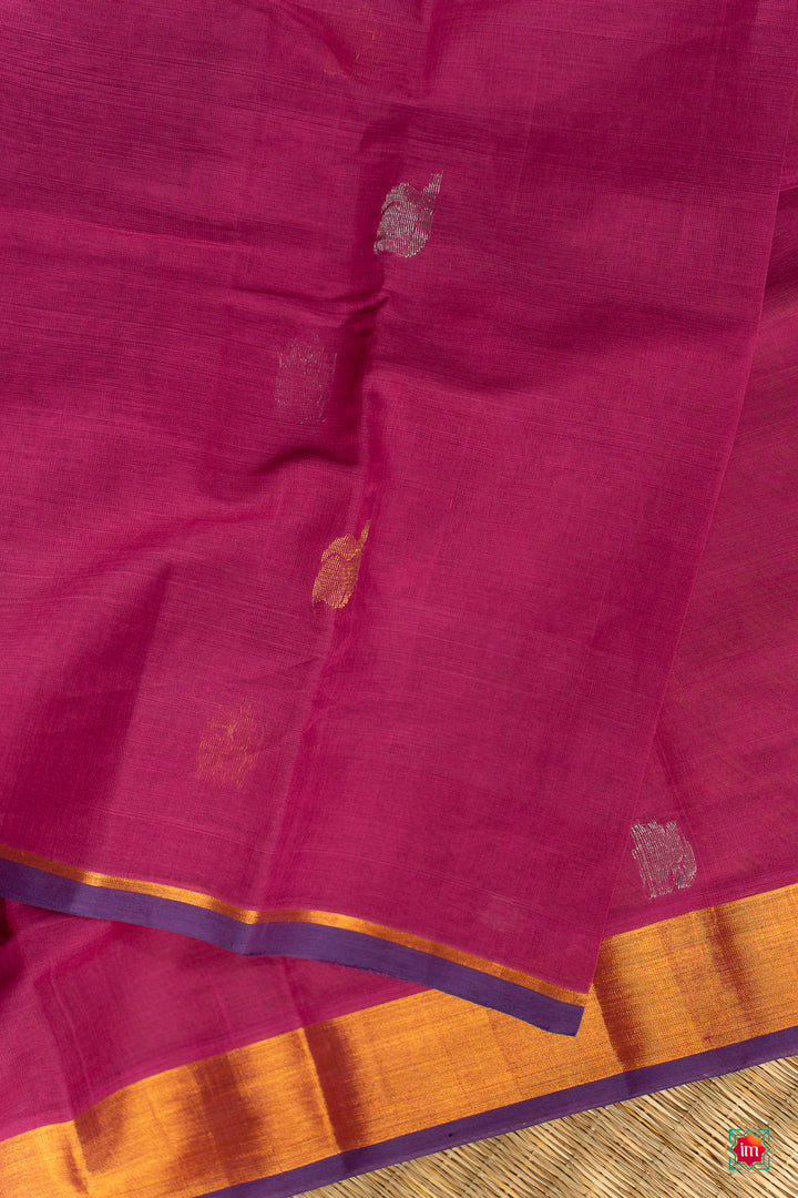 Pink Venkatagiri Cotton Zari Saree Devina-3-The-Indian-Motif