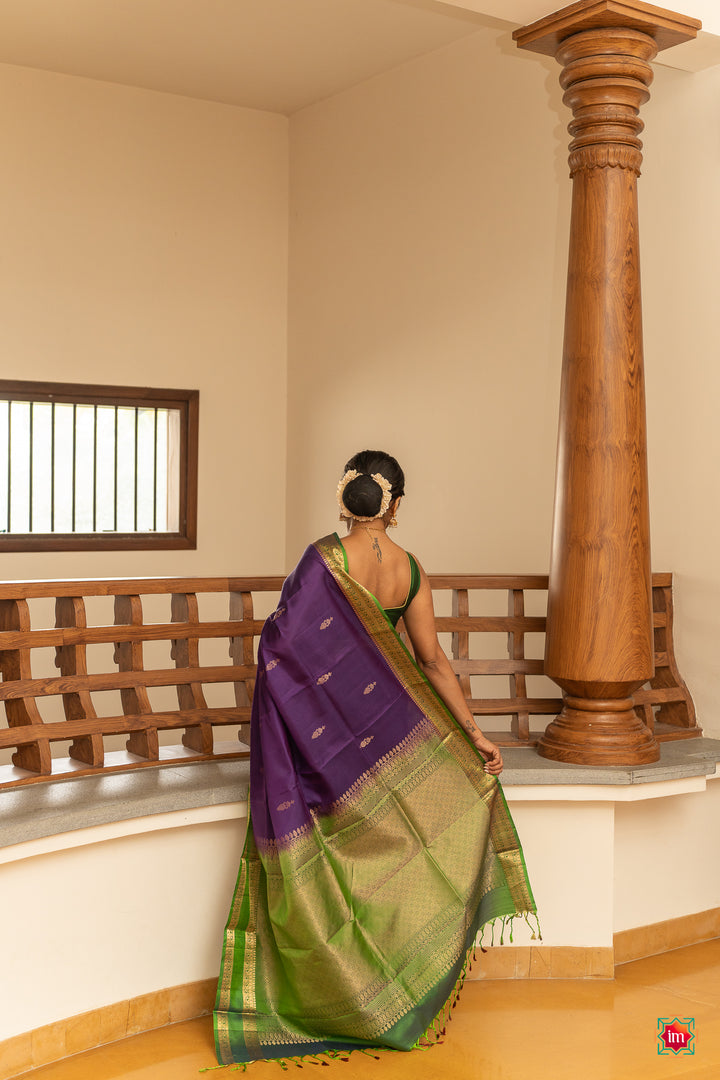 Purple-Green-Handloom-Silk-Saree-Samudram-4-The-Indian-Motif