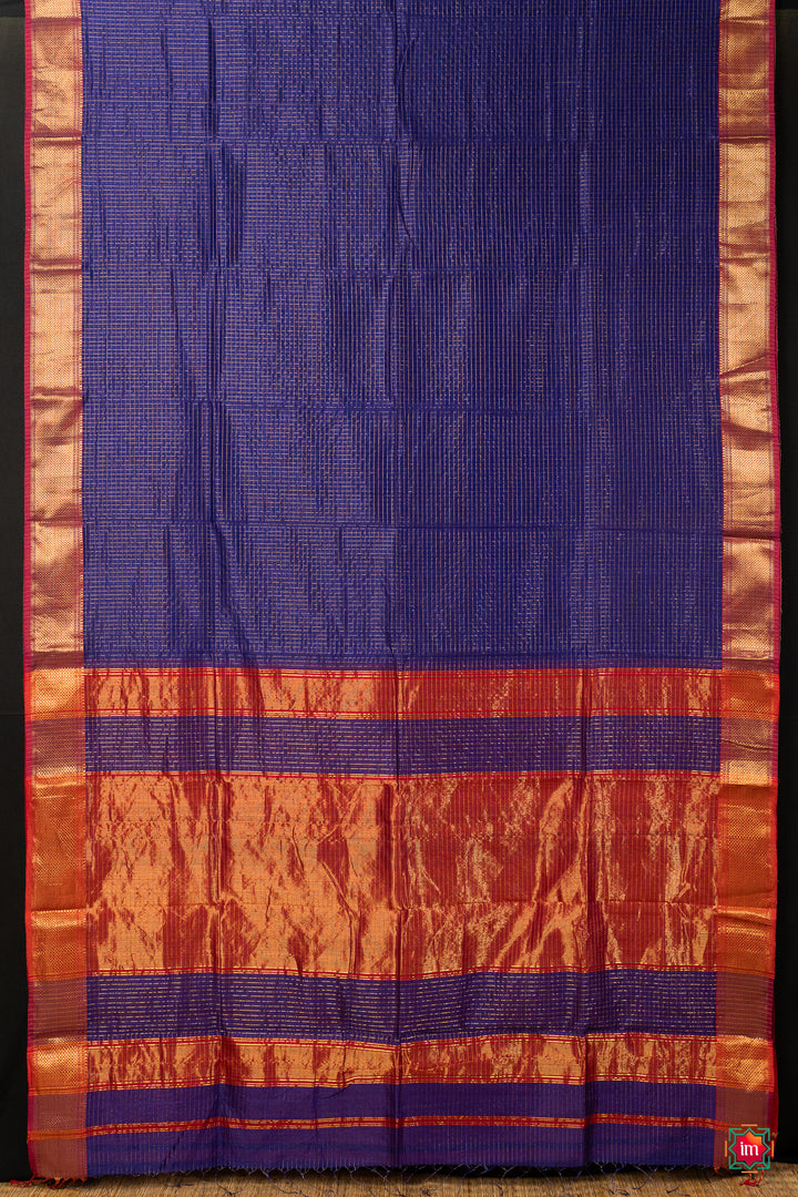 Purple Handwoven Maheshwari Silk Cotton Saree Siddhi-5-The-Indian-Motif