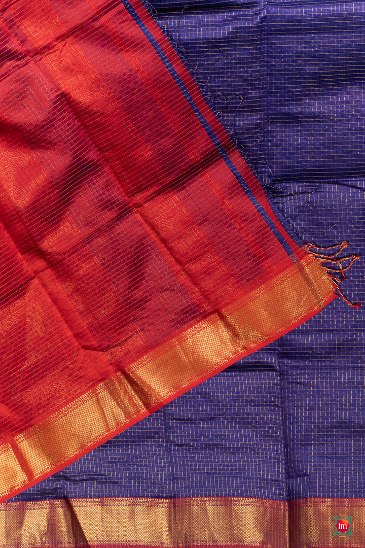 Purple Handwoven Maheshwari Silk Cotton Saree Siddhi-7-The-Indian-Motif