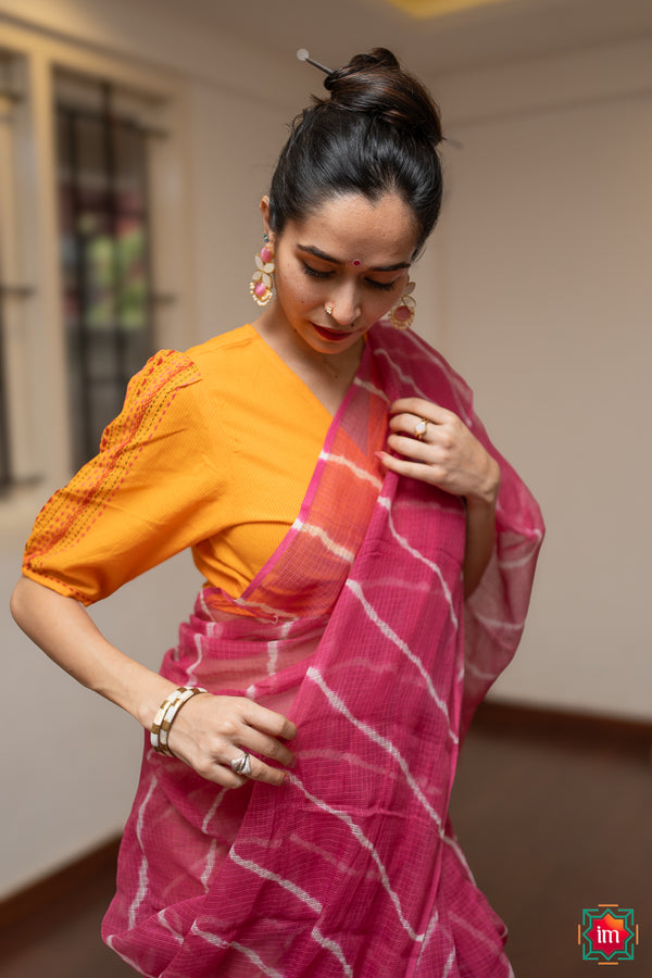 Yellow Lambani Embroidery Tie-Blouse Apsara