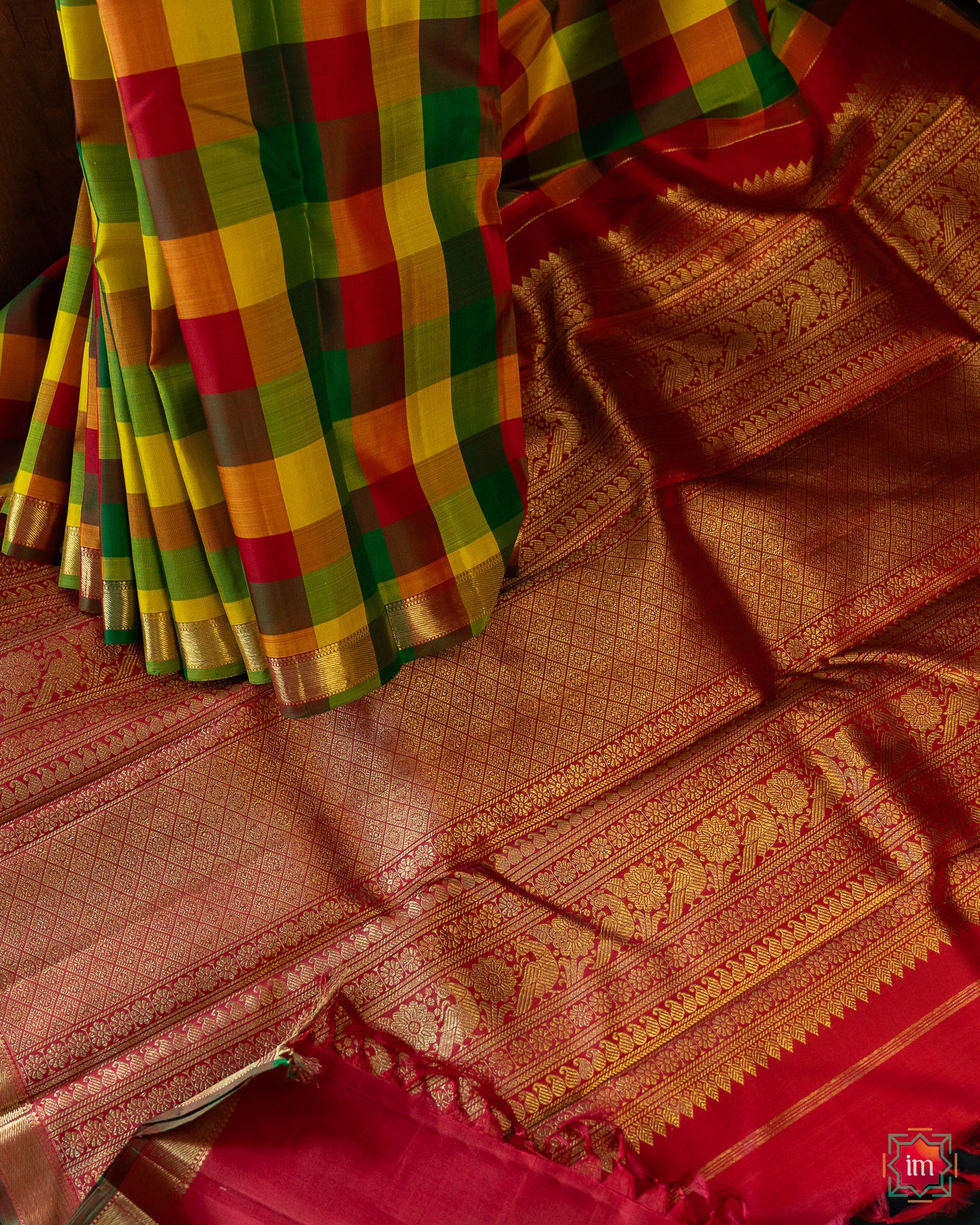 Kanchipuram Silk Saree | Handwoven Pure Silk | Pure Zari | PV NYC 302 –  Panjavarnam