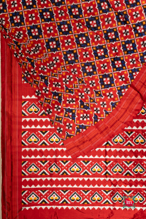 Multicolour Pochampally Ikkat Silk Saree Parijaata