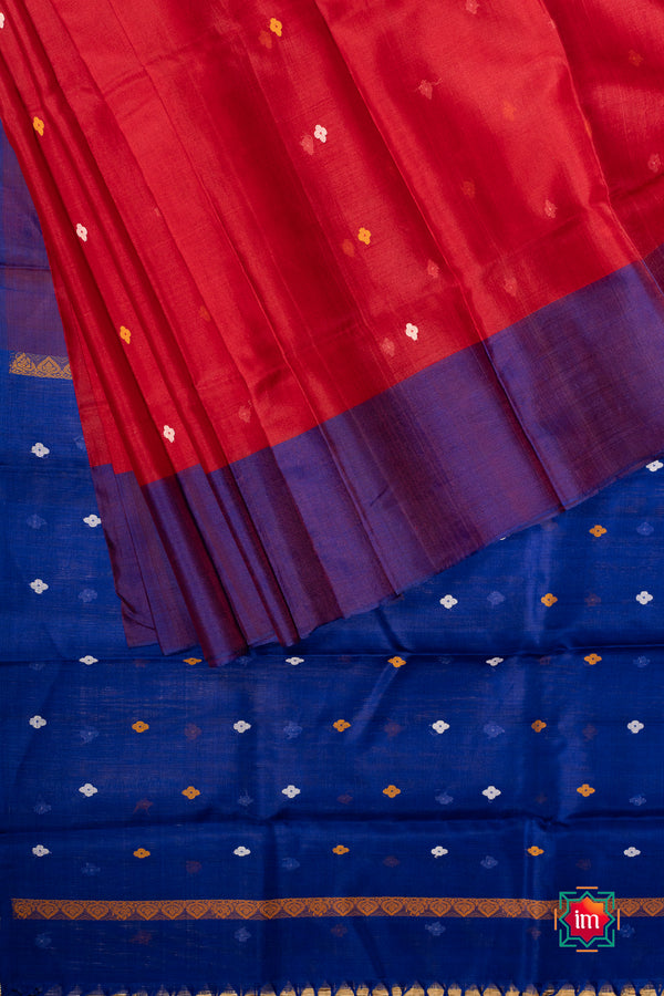 Red With Purple Pure Silk Kodiyala Saree Samanvaya