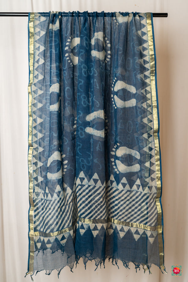 Indigo Kota Handblock printed Dupatta Neemrana