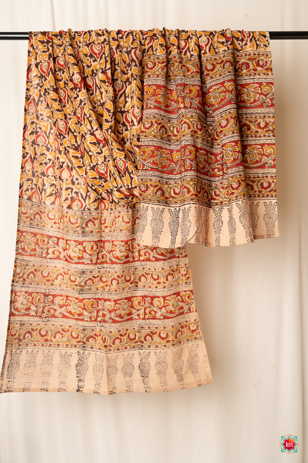 Handblockprinted Kalamkari Stole Kamal