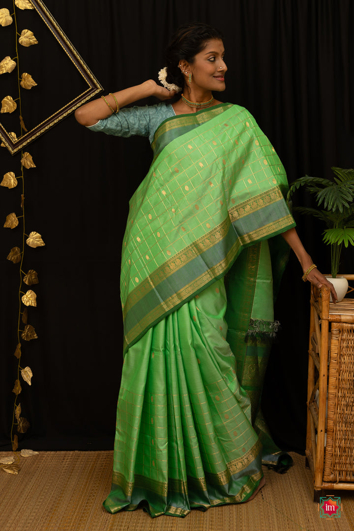 Rexona Green Kanjivaram Silk Saree Haraharapriya-09-The Indian Motif