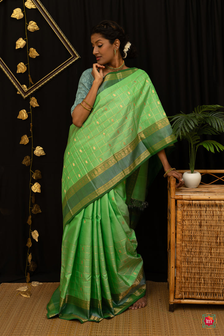 Rexona Green Kanjivaram Silk Saree Haraharapriya-10-The Indian Motif