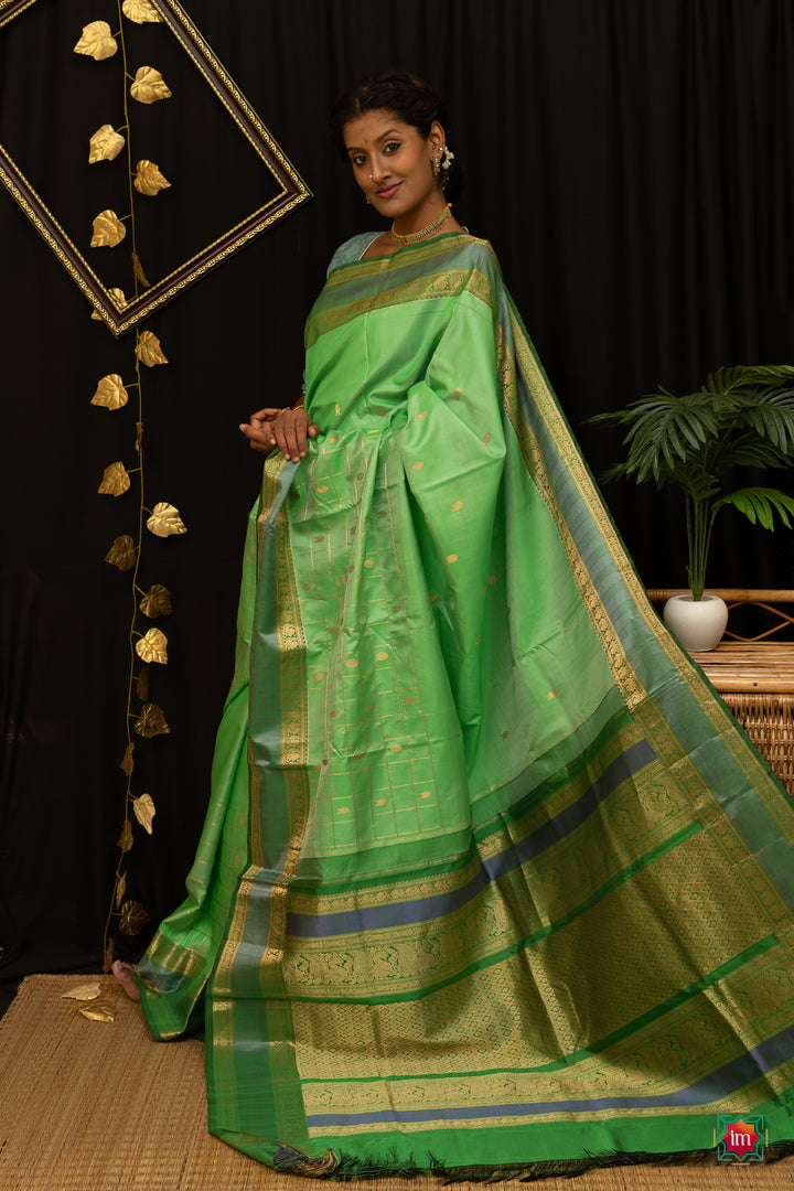 Rexona Green Kanjivaram Silk Saree Haraharapriya-11-The Indian Motif