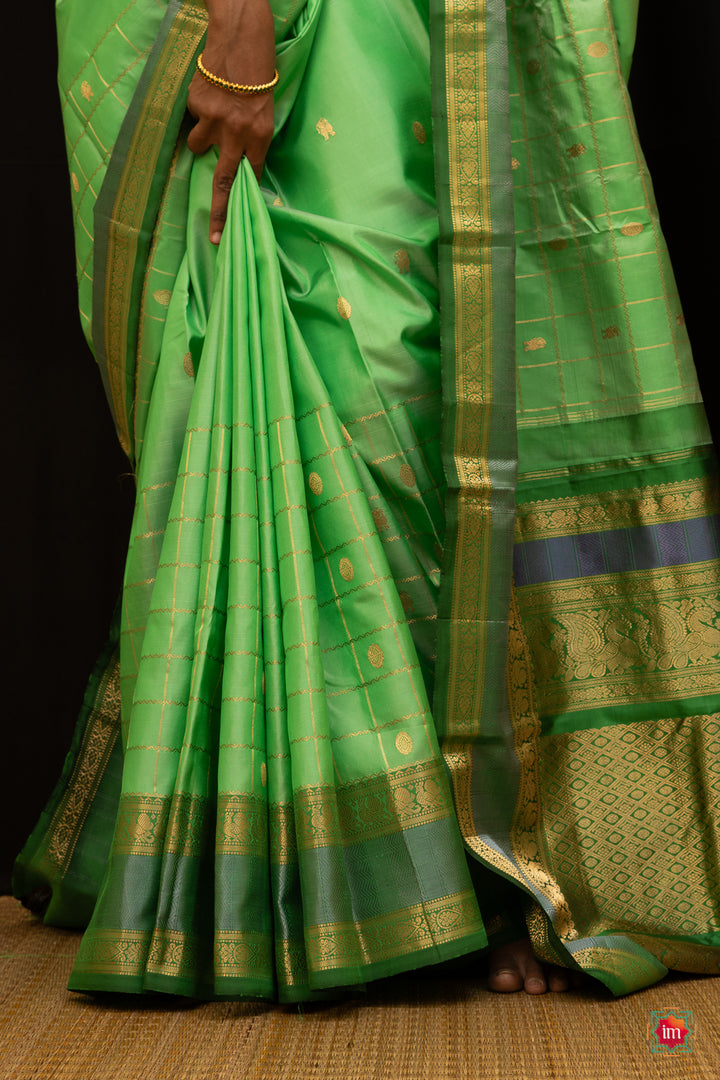 Rexona Green Kanjivaram Silk Saree Haraharapriya-13-The Indian Motif