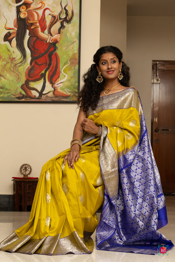 Sampige Colour Venkatagiri Silk Saree Kanakam-67-The Indian Motif Handwoven Sarees