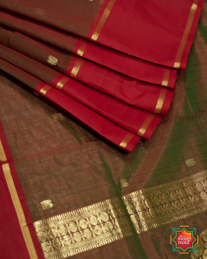 Kanchi Silk Cotton Manthulir Red Annapakshi Saree – THE INDIAN MOTIF