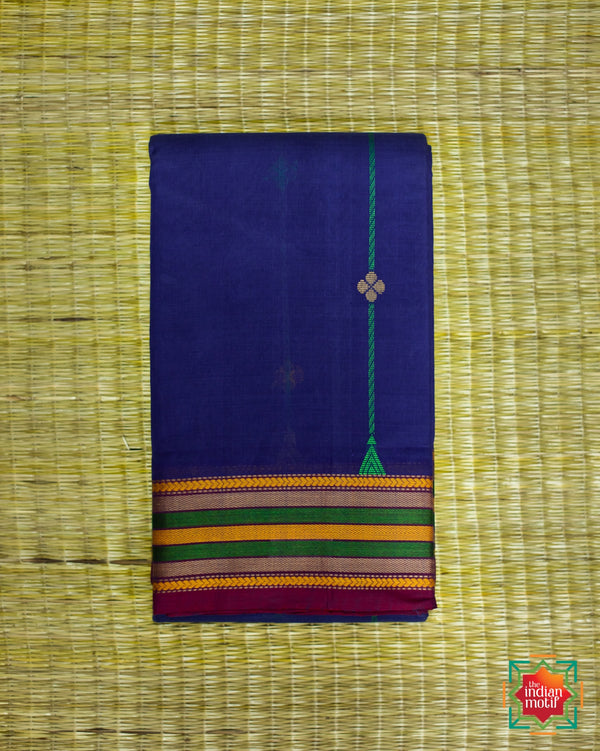 Kanchi Cotton Mukkonam Neela Saree